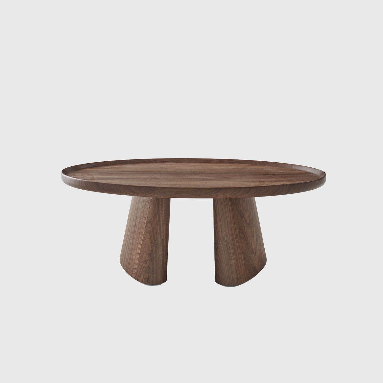 Bi-Ped Coffee Table, Ellipse, Walnut